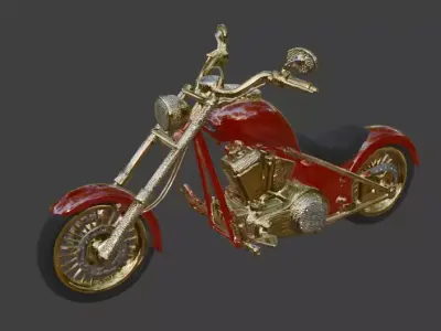 Aztec Sun God Jeweled motorcycle Low-poly 3D model
