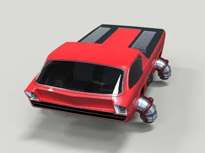 Dodge Deora jet flying car concept 3D model