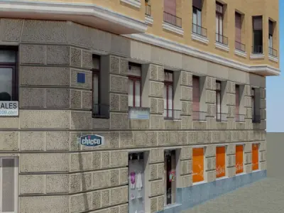 Building tall Low-poly 3D model