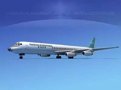 Douglas DC-8-63 Pakistan International Airlines 3D model
