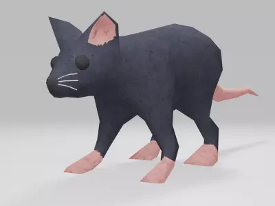 Low-poly Mouse game ready Free low-poly 3D model