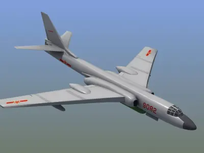 H-6K Bomber Low-poly 3D model