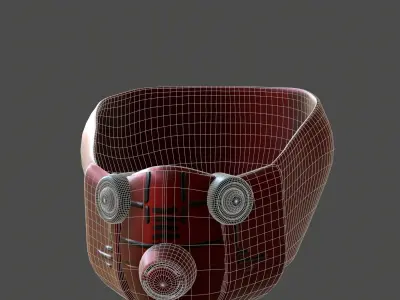 Gas mask helmet 3d model scifi Low-poly  Low-poly 3D model 561