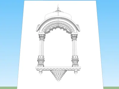 indian jodhpuri stone jharokha 3D model