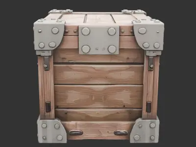 Military Ammo Crate with Locking Clips Low-poly 3D model