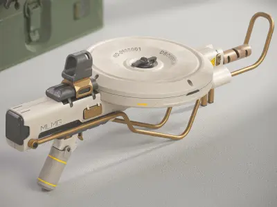 Futuristic Mini LMG Weapon PBR Low-poly 3D model