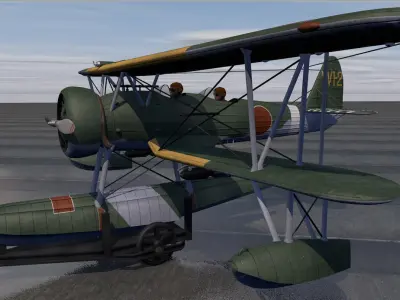 Nakajima E8N1 Dave 3D model
