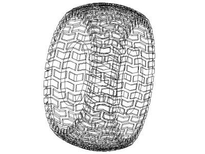 18X850-8 Chevron Tractor Tire 3D model