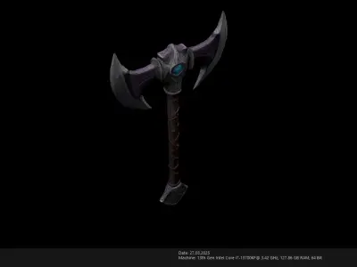 Low Poly Stylized Axe - AI Low-poly 3D model