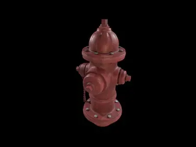 Firehydrant painted red Low-poly 3D model