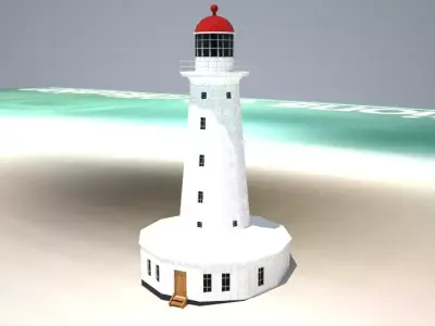 The North Reef Lighthouse Low poly 3D model