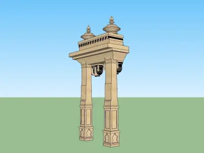 indian jodhpuri stone arch 3d modal Low-poly 3D model