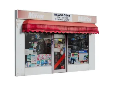 Storefront Shopfront Starbucks Coffee Shop Retail City Low-poly 3D model