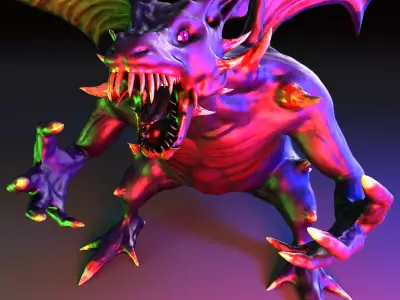 Demon Dragon Low-poly 3D model