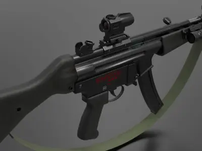 MP5 Submachine gun Fps - Tps Low-poly 3D model