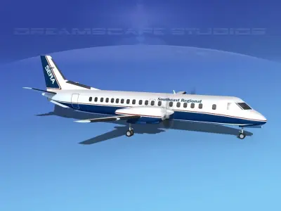 SAAB 2000 Southeast Regional 3D model