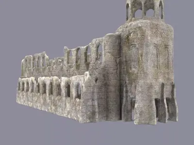 Ruined cistercian abbey 3D model