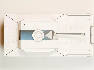 Army Tank with Textures Low-poly 3D model