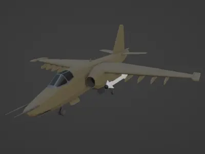 SU-25 Low Poly Low-poly 3D model
