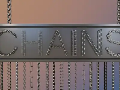 Chain Links - a set of seven different chains links Low-poly 3D model