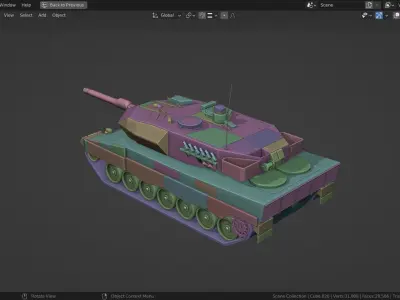 Leopard 2a5 TANK BASE MESH Low-poly 3D model