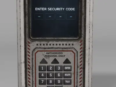 Sci-Fi Security Panel Low-poly 3D model