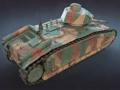 Char B1 Low-poly 3D model