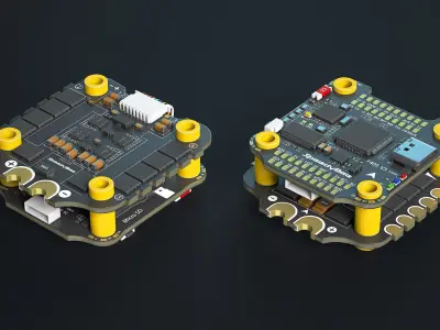 FPV Drone Parts Set Vol 1  Low-poly 3D model