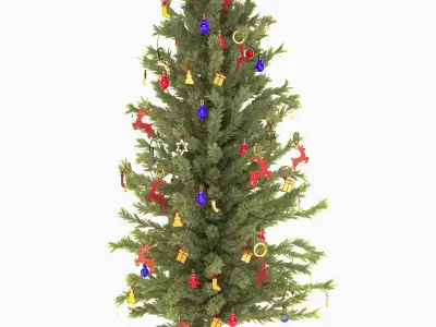 Decorated Christmas Tree Free 3D model