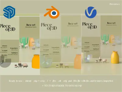 IKEA set - Decorative items - 5 pieces Free 3D model