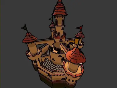 Cartoon Medieval Castle 3D model