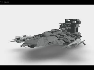 Alien spaceship Low-poly 3D model get