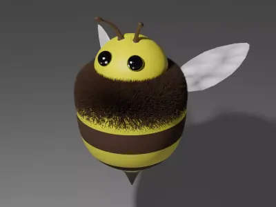 Stylised Cartoony Cute Bee  Low-poly 3D model