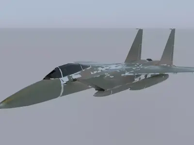 Military Fighter Plane Low-poly 3D model