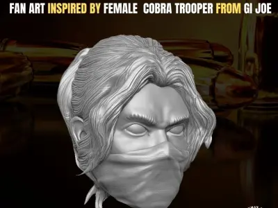 Female Trooper head for action figures 3D print model