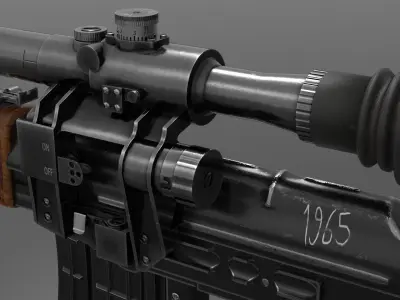 SVD Sniper Rifle Fps - Tps Low-poly 3D model