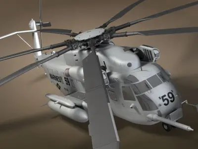 CH-53 Military Helicopter 3D Model - No Interior 3D model