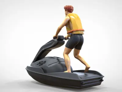 N1 Jetski Driver standing 3D print model