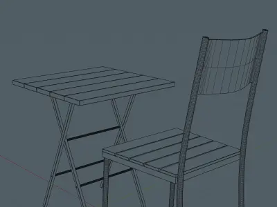 Table and Chair Free low-poly 3D model buy