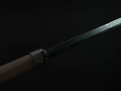 Hardsurface sci-fi sword Free low-poly 3D model