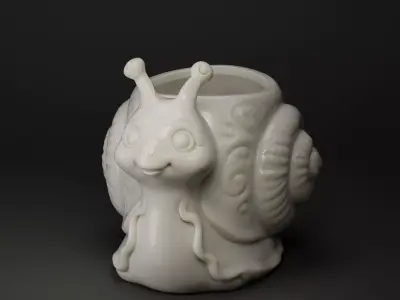 Snail Succulent Pot - Animal Planter 3D print model