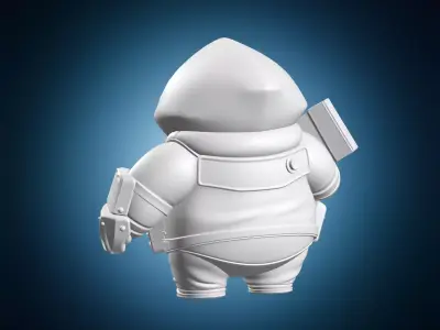 Space Marine Chibi Miniature 3D print model