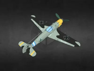 BF109G world war ii fighter plane Low-poly 3D model