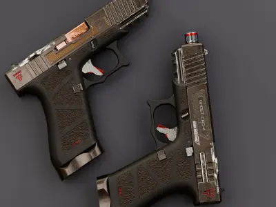 Glock Gemist MK2 Handgun Low-poly 3D model