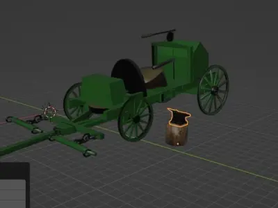Napoleonic Mobile Ferrier Forge Low-poly 3D model