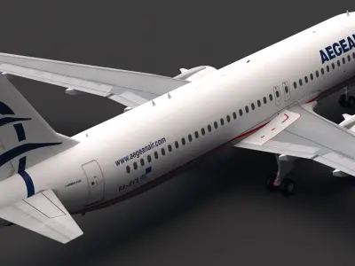 Aegean Airlines A320 3D model