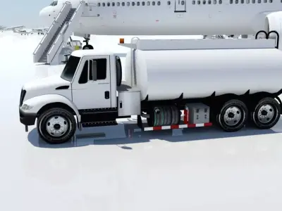 International Airport Fuel Truck 3500 gal Low-poly Low-poly 3D model