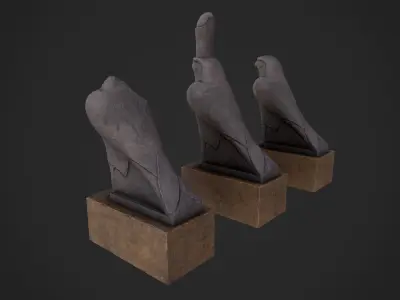 Horus statue Low-poly 3D model