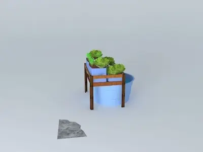 Aquaponics system Aquapônico 11- Beira Mar-1 tank 500 l-2 Pla... 3D model