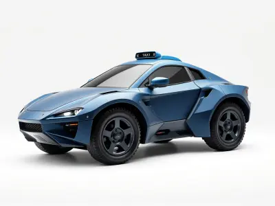 Sleek Modern Air Taxi Bubble Design Low-poly 3D model